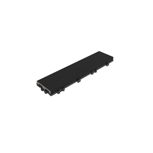 NewTechWood UltraShield Naturale 3 in. x 1 ft. Quick Composite Single Slat Deck Tile in Indian Ebony (4-Pieces per Box)