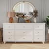 9-Drawer White Wooden Chest of Drawers, Modern European Style (63 in. W x 31.5 in. H x 15.7 in. D)