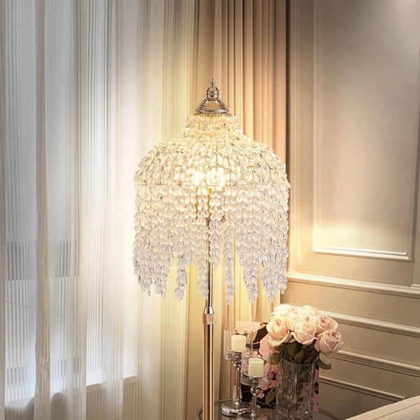 63 in. H Gold 3 Light Plug In Lantern Floor Lamp with Marble Texture Base and Foot Switch, E12, No Bulbs Included