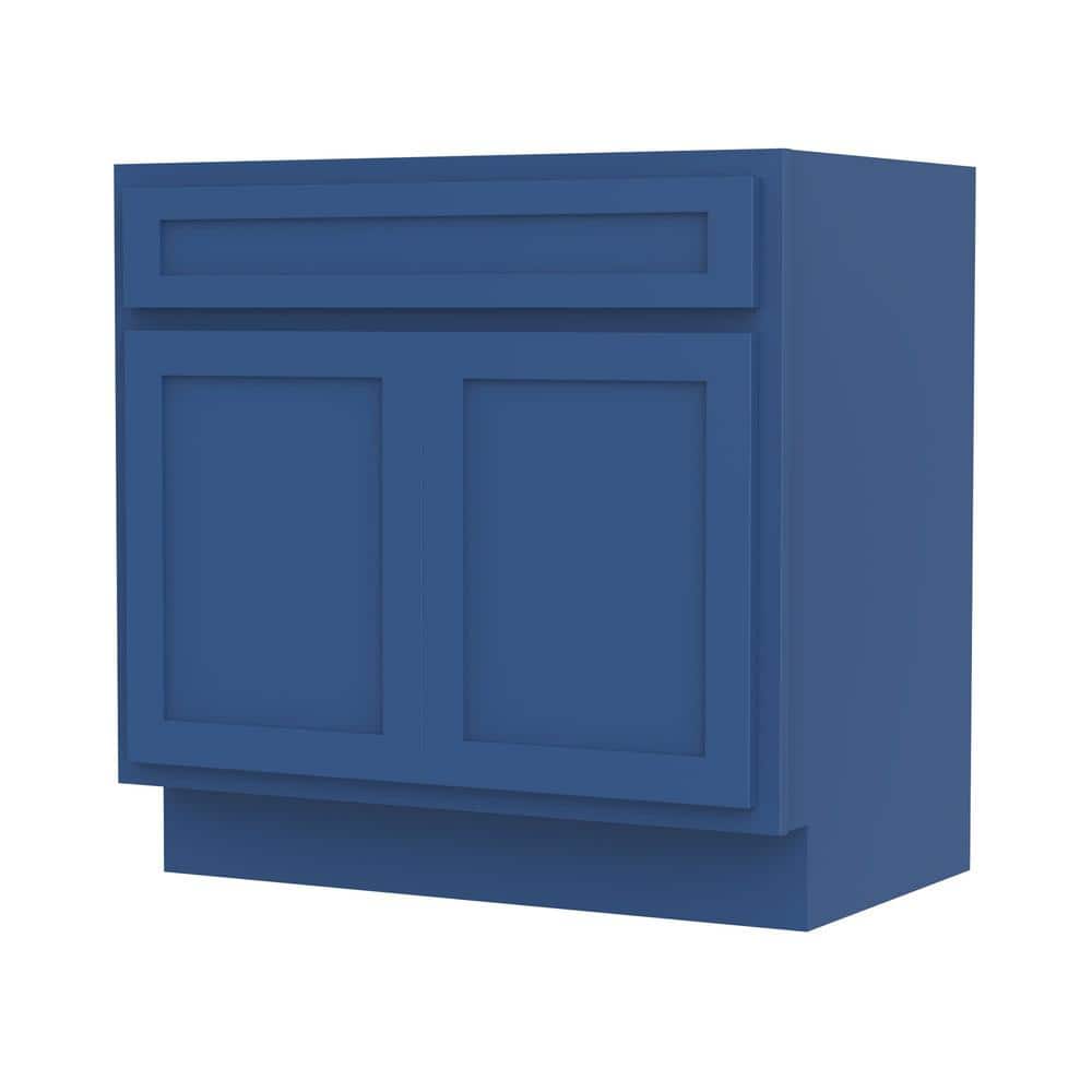Elegant Blue Shaker Style Single Sink Bathroom Vanity Cabinet