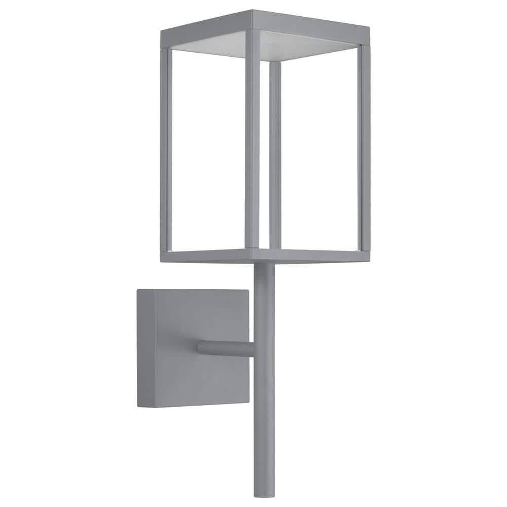 Access Lighting Reveal Medium Rectangle 1-Light Satin Gray LED Outdoor Wall  Mount Sconce with Clear Glass Diffuser 20081LED-SG/CLR - The Home Depot