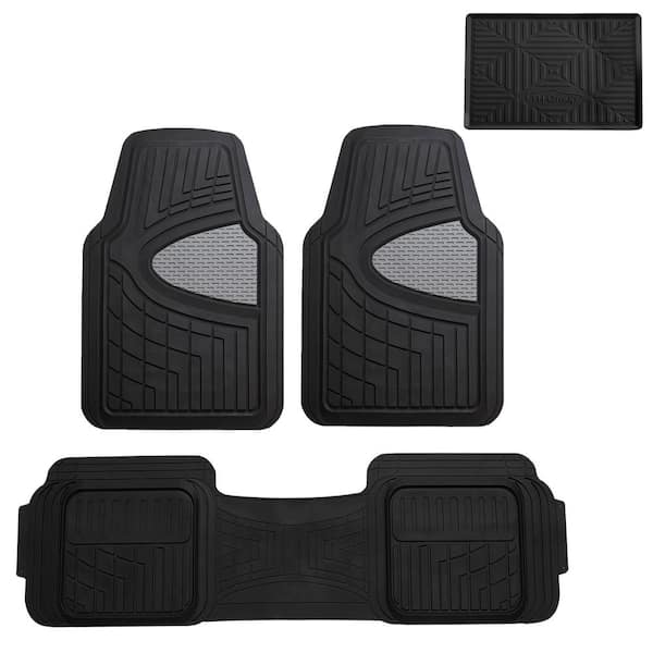 FH Group Gray Heavy Duty Liners Trimmable Touchdown Floor Mats - Universal Fit for Cars, SUVs, Vans and Trucks - Full Set