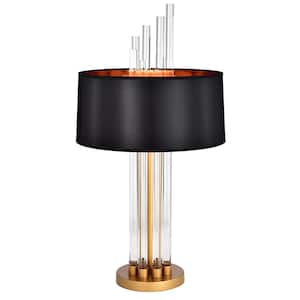 31 in. 1-Light Malati Matte Black and Gold Finish Indoor Task and Reading Table Lamp