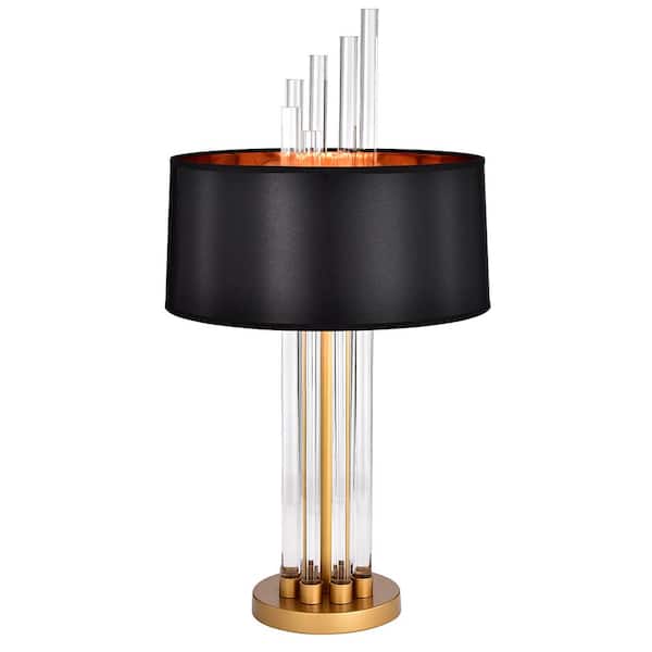 Warehouse of Tiffany 31 in. 1-Light Malati Matte Black and Gold Finish Indoor Task and Reading Table Lamp
