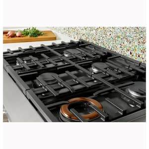 48 in. Gas Cooktop in Matte Black with 6 Burners