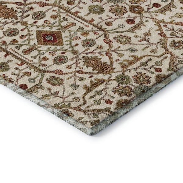 Mayfield Premium Machine Washable Abstract AMF1130 Ivory 2 ft. x 3 ft. Area Rug