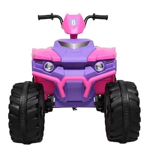 Kids ATV Ride On Car Vehicle Toy with 12-Volt Battery Powered Electric Rugged 4-Wheeler, Pink
