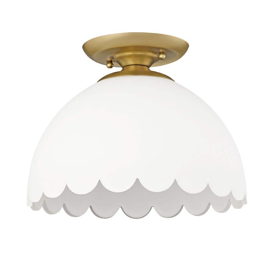 Golden Lighting Dorinda 12.25 in. 1-Light Brushed Champagne Bronze Semi-Flush Mount 6954-SF BCB-OP - The Home Depot Golden Lighting Dorinda 12.25 in. 1-Light Brushed Champagne Bronze Semi-Flush Mount 6954-SF BCB-OP - The Home Depot