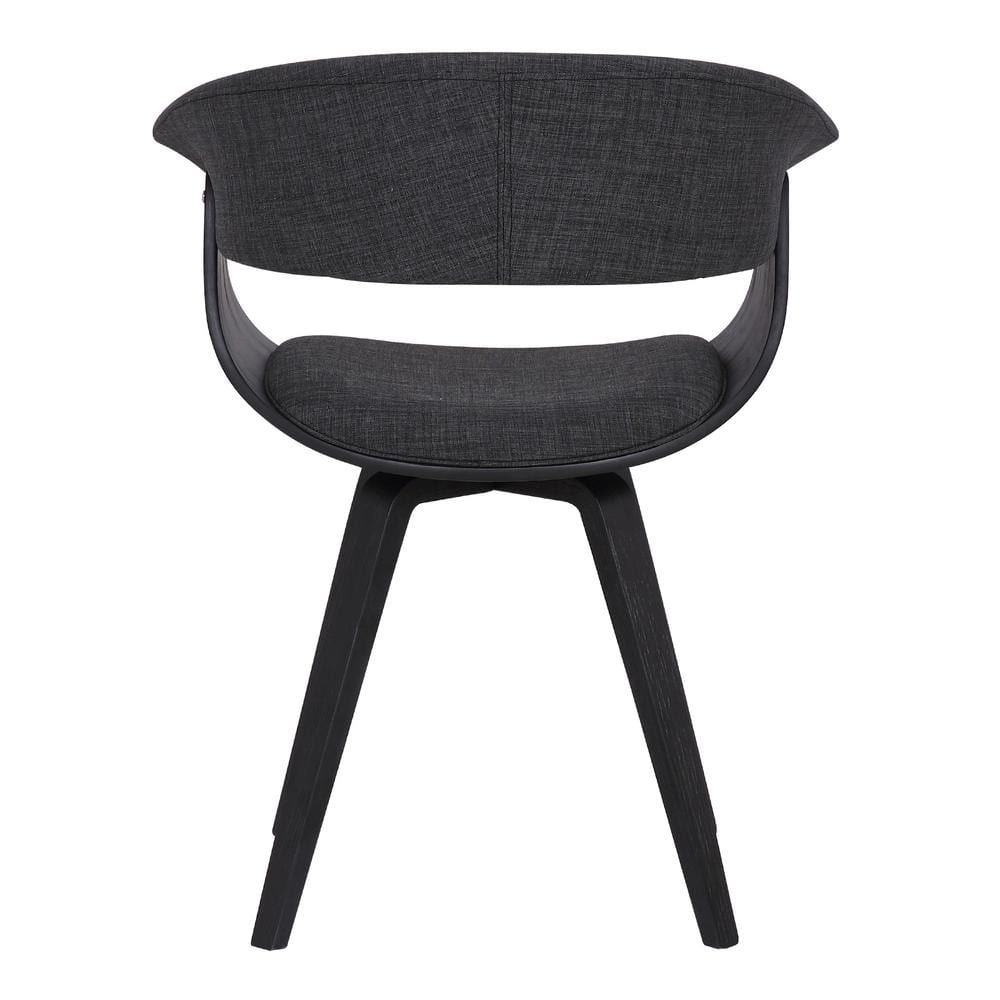 Modern Charcoal Upholstered Dining Chair with Black Wood Finish