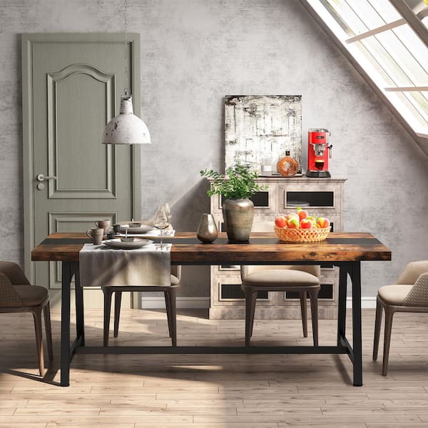 【送料無料】Industrial Mid Dining Table 5-Piece Mid-Century Rectangular Dining Table, Industrial Kitchen