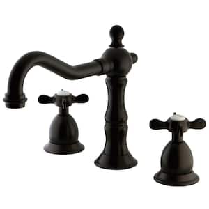 Essex 8 in. Widespread 2-Handle Bathroom Faucets with Brass Pop-Up in Oil Rubbed Bronze