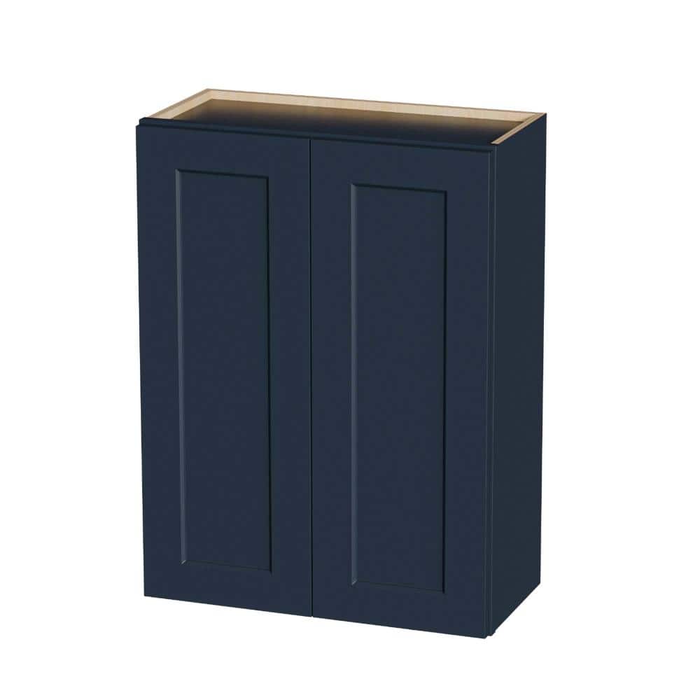24 in. W x 12 in. D x 36 in. H Bathroom Storage Wall Cabinet with Shaker Double Door, 2 adjustable shelves in Navy Blue price history on PriceWatchPro