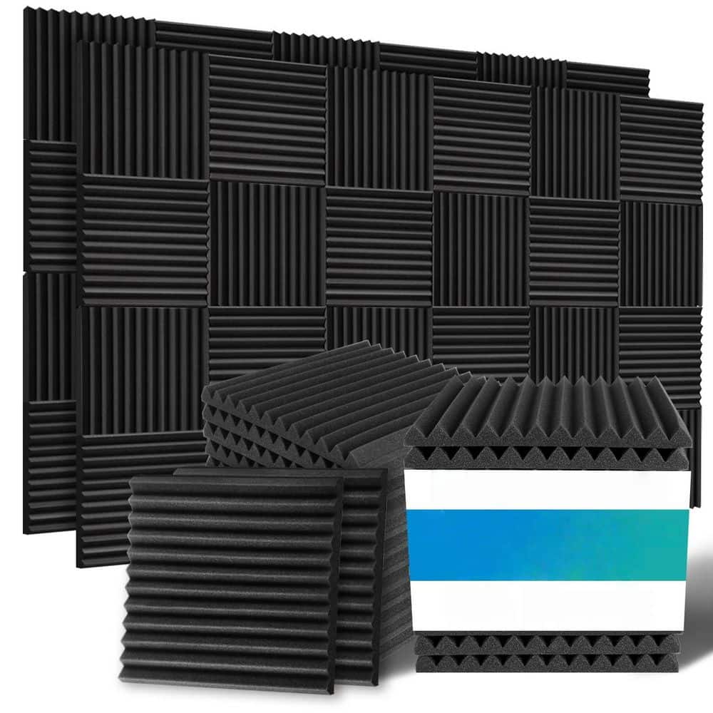 12 in. x 12 in. x 1 in. Black Sound Proof Foam Panels for Walls (96-Pack), High Density Acoustic Panels, Sound Absorbing price history on PriceWatchPro