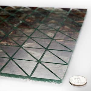 Art Deco Agate Stone 12.48 in. x 12.48 in. Triangle Square Mosaic Glass Backsplash Wall Tile (1 Sq. Ft./Piece)
