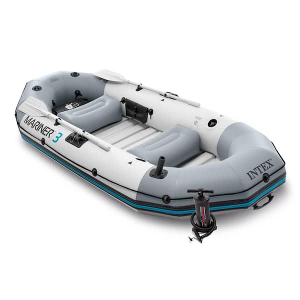 Intex Mariner 3-Person Inflatable River/Lake Dinghy Boat and Oars Set