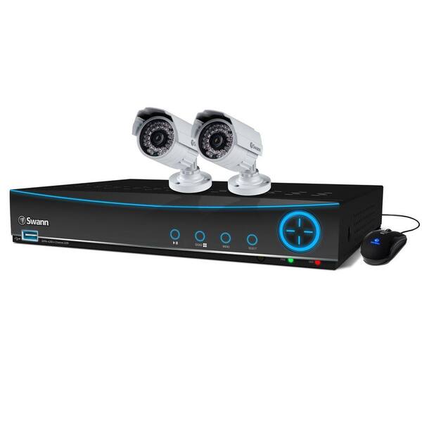 Swann 4-Channel 960H DVR with (2) 700 TVL Indoor/Outdoor Cameras