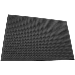 Grand Stand Black Domed Surface 24 in. x 36 in. Polyblend Anti Fatigue Mat