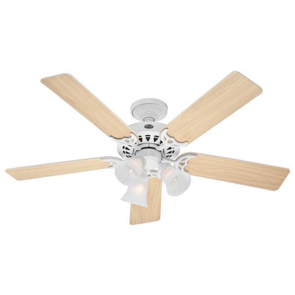 Hunter 52 in. Architect Indoor White Ceiling Fan with Down Light Kit -DISCONTINUED