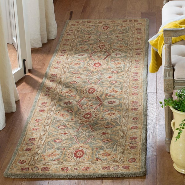 Anatolia Sage/Ivory 2 ft. x 10 ft. Border Runner Rug