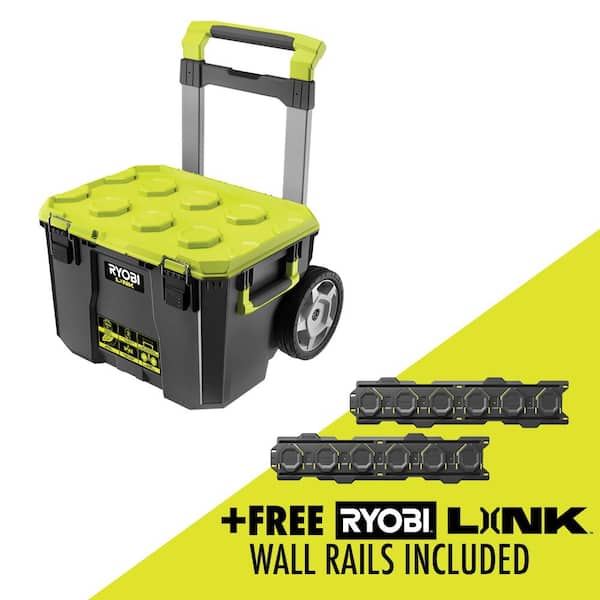 RYOBI LINK Rolling Tool Box w/ Wall Rail (2-Pack)