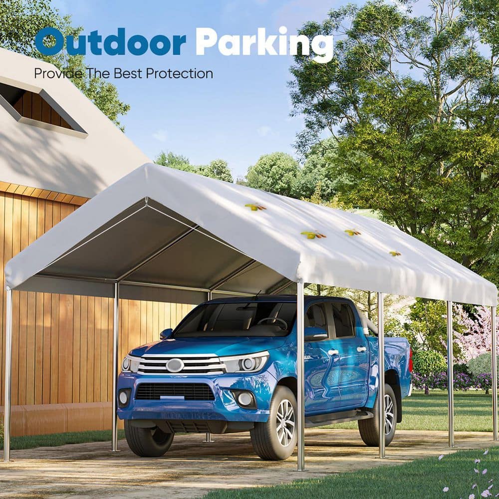 10 ft. W x 20 ft. D x 8.7 ft. H Heavy Duty Carport Car Canopy Galvanized Ca