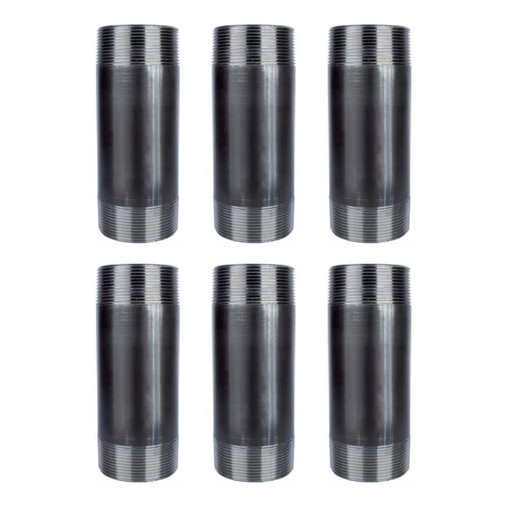 2 in. x 6 in. Black Industrial Steel Grey Plumbing Nipple (4-Pack) price history on PriceWatchPro