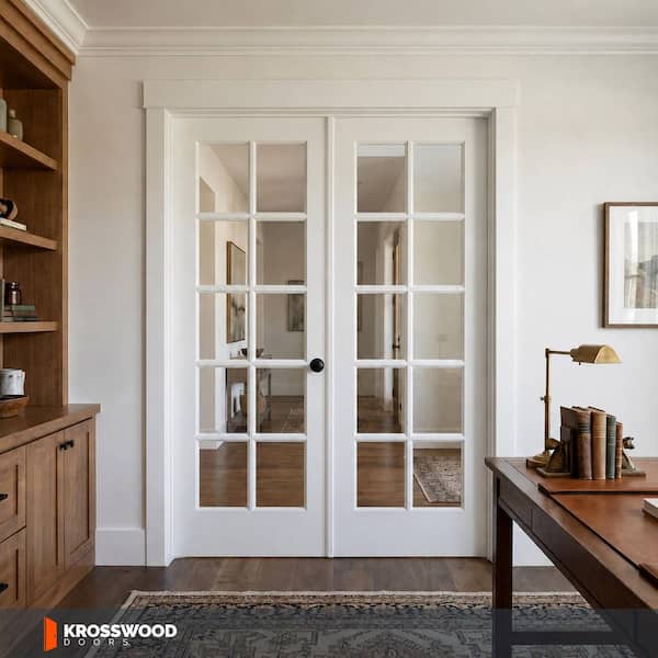 Krosswood Doors 56 in. x 80 in. Craftsman Shaker 10-Lite Both