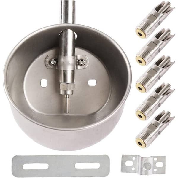 Automatic Stainless Steel Pig Waterer Bowl with 1/2 in. Hose Attachment and 5 Extra Nipples, Durable and Safe Design
