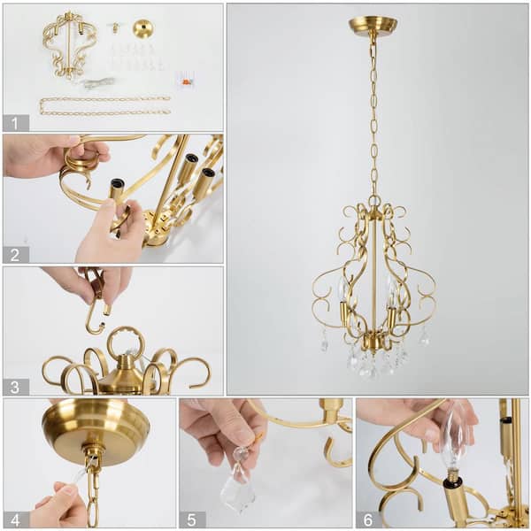 2 Simple Steps to an Antique Gold Chandelier Finish – Dixie Delights