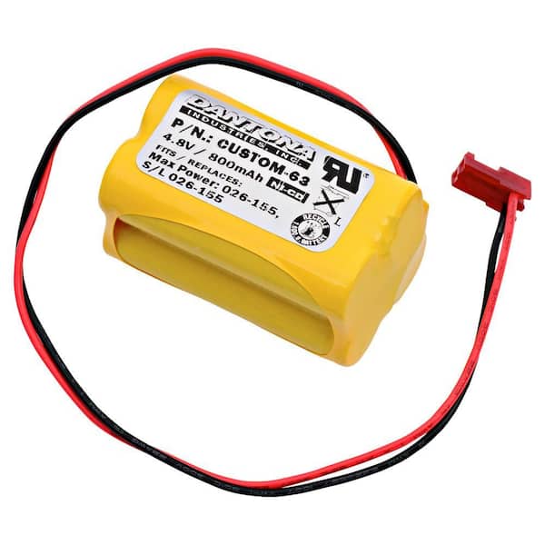 Dantona 4.8-Volt 800 mAh Ni-Cd battery for Sure-Lites - 026-155 Emergency Lighting