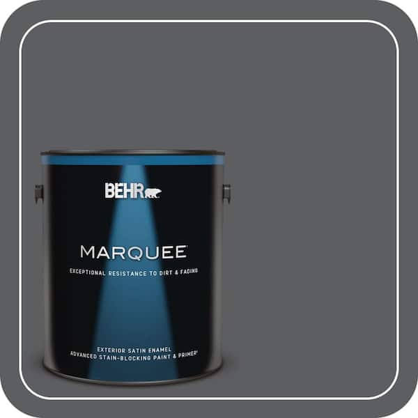 BEHR MARQUEE 1 gal. #N500-6 Graphic Charcoal Satin Enamel Exterior Paint & Primer