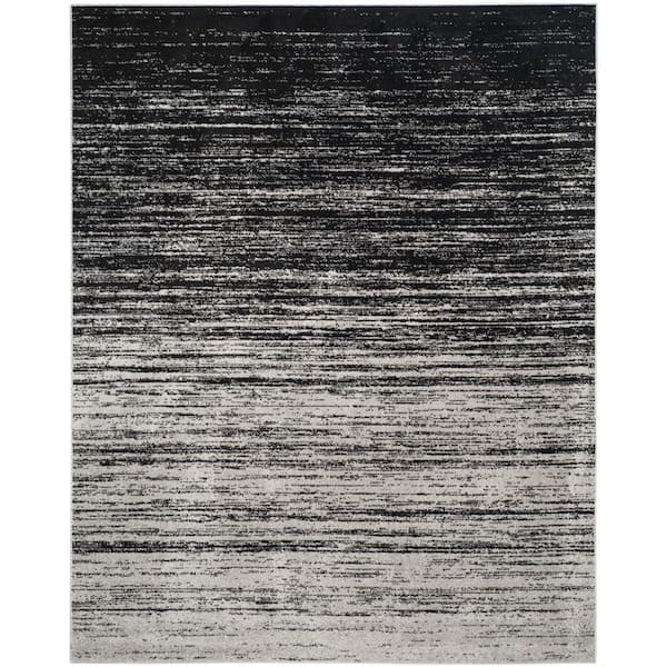 SAFAVIEH Adirondack Silver/Black Solid Color 8 ft. x 10 ft. Striped Area Rug