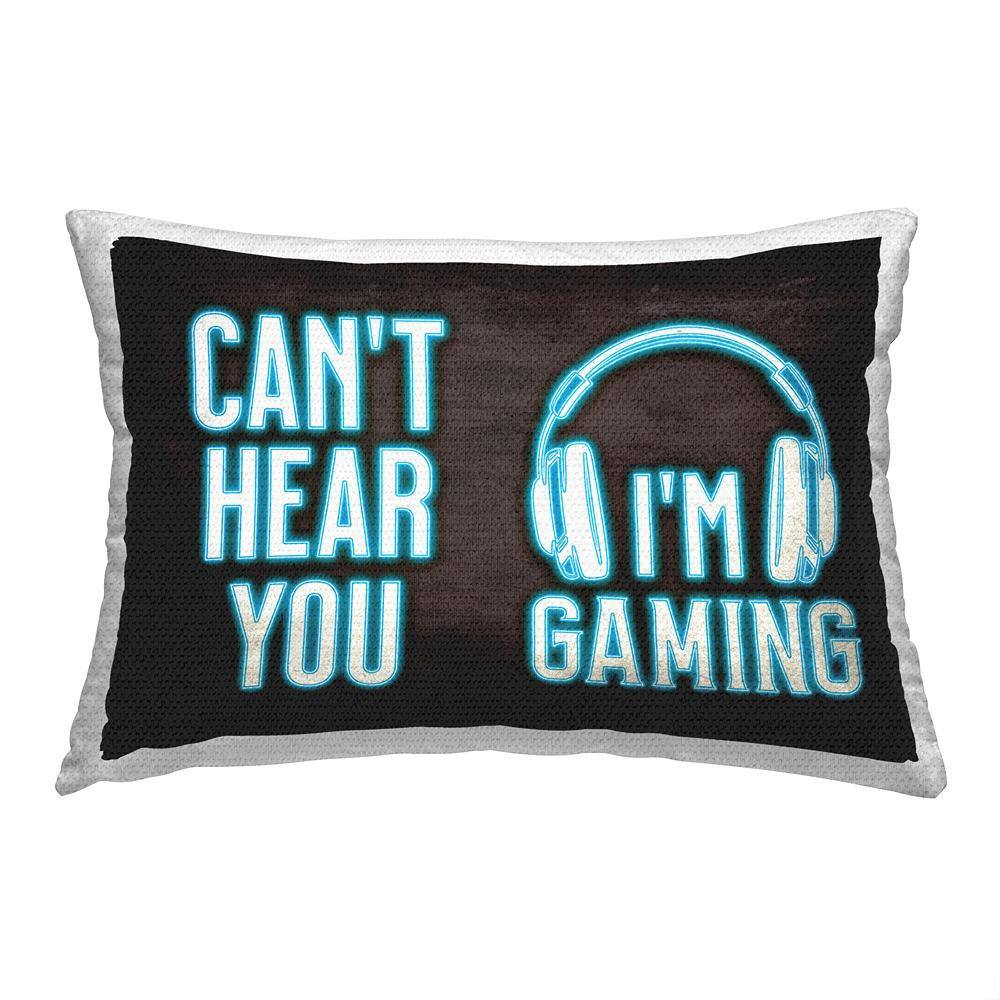 I'm Gaming Neon Phrase Grey Rectangular Outdoor Throw Pillow price history on PriceWatchPro