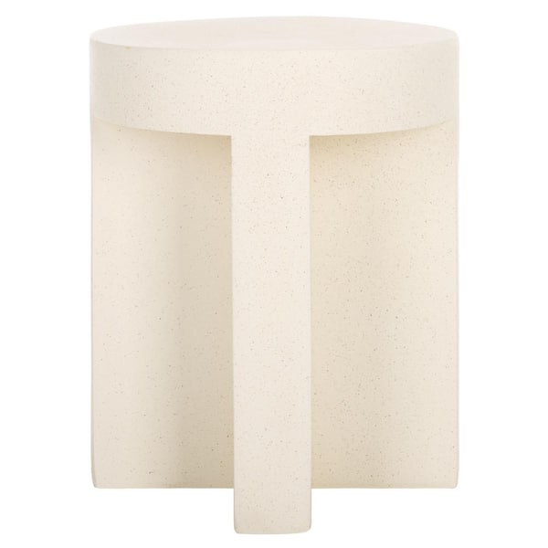 SAFAVIEH Aldrich 18 in. White Round Concrete End Table