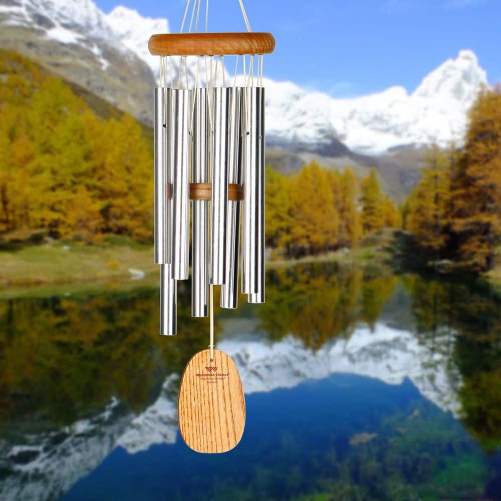 17'' Silver and Wood Gregorian Wind Chime