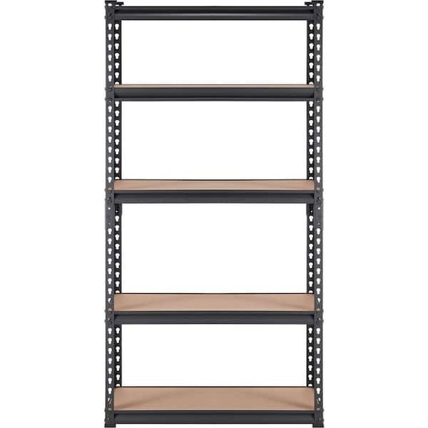 5-Tier Heavy Duty Metal Shelving - 2000 lbs. Capacity, Adjustable in Black