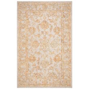 Abstract Beige/Gold 5 ft. x 8 ft. Geometric Area Rug
