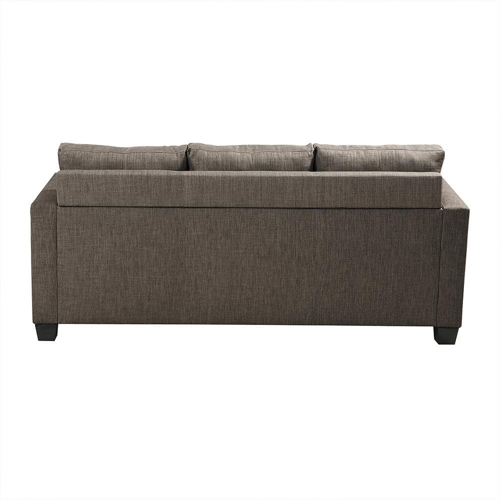 Contemporary Phelps 78'' Brown Reversible Sofa Chaise