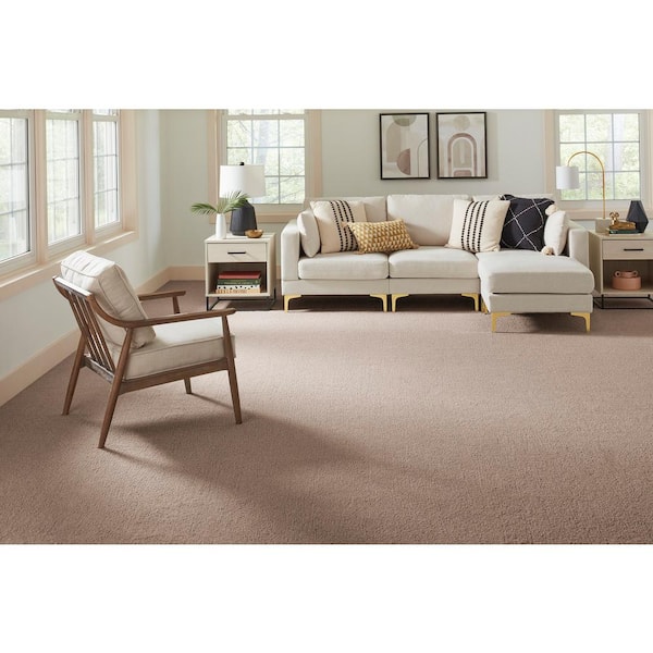 Cleoford Sweet Reflection Beige 47 oz. Triexta Texture Installed Carpet
