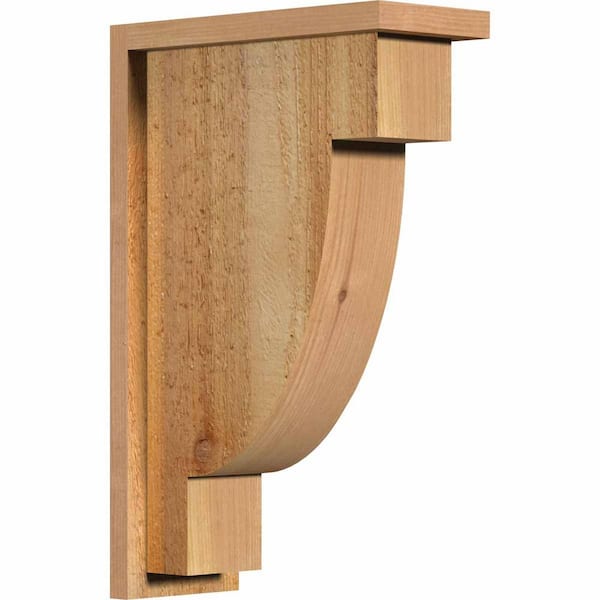 Ekena Millwork 6 in. x 14 in. x 22 in. Western Red Cedar Alpine Rough Sawn Corbel with Backplate