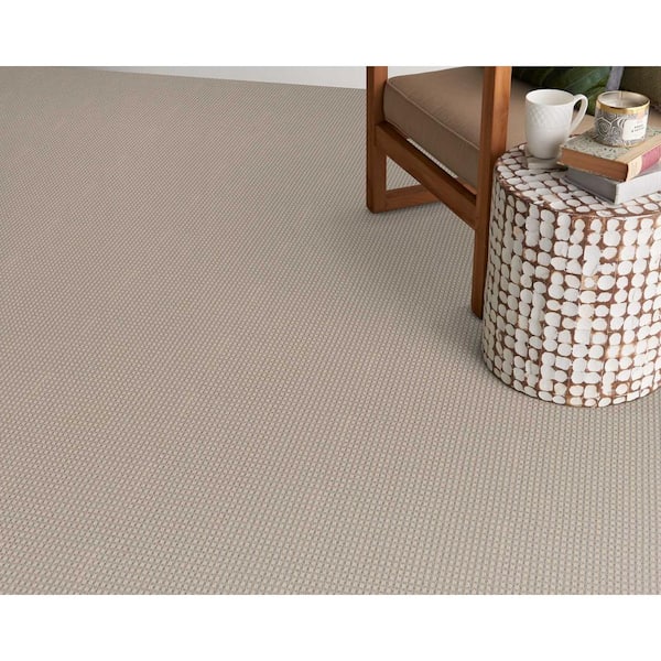 Longmont Taupe Gray 13.2 ft. 37 oz. Wool Pattern Installed Carpet