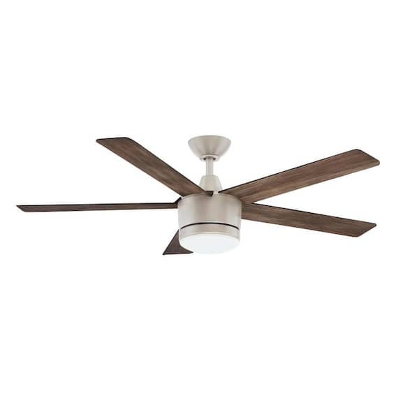Home Decorators Collection Merwry 52 in. Integrated LED Indoor Brushed  Nickel Ceiling Fan with Light Kit and Remote Control SW1422/52in BN The  Home Depot