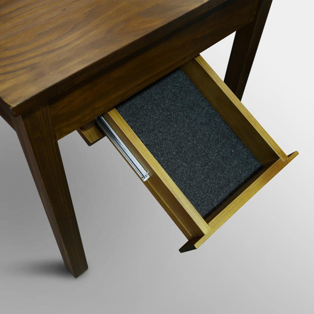 Kennedy 20" Warm Brown Solid Wood End Table with Concealed Storage