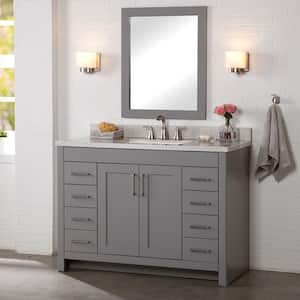 Westcourt 49 in. W x 22 in. D x 39 in. H Single Sink  Bath Vanity in Sterling Gray with Silver Ash Solid Surface Top