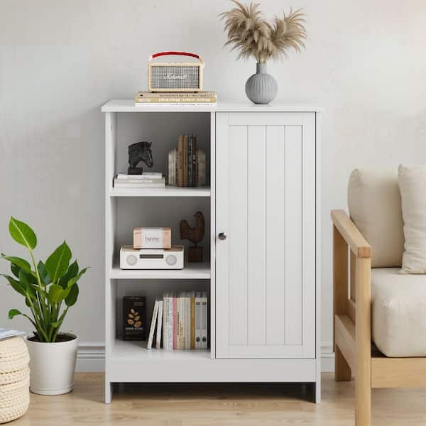 Clihome White 31.5 in. H Freestanding Storage Cabinet with Open