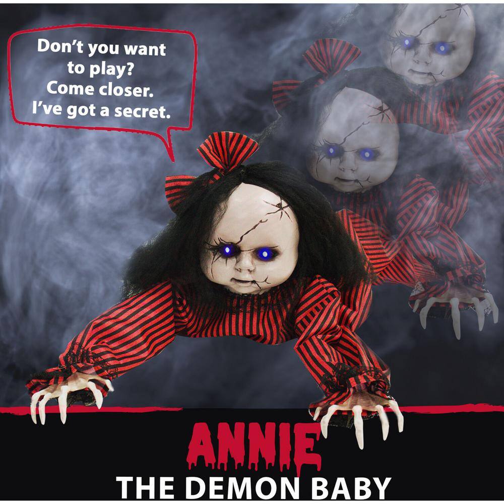 Haunted Hill Farm 44" Animatronic Crawling Doll with Light-Up Eyes