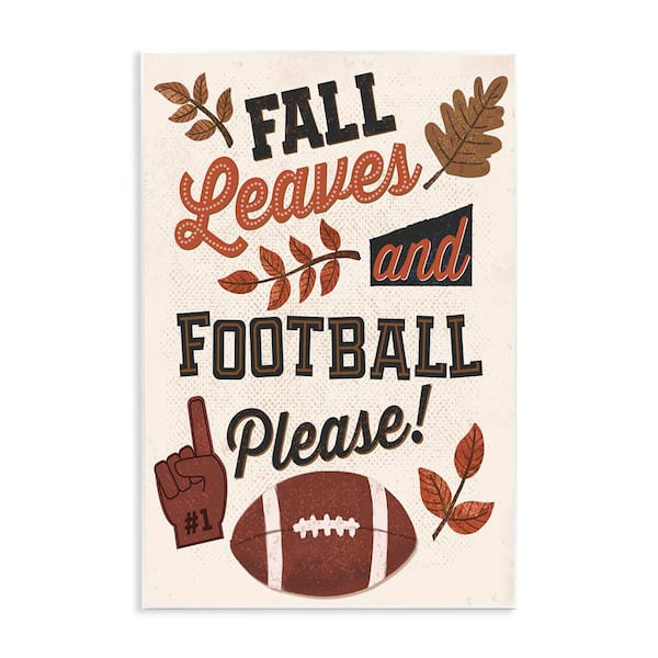 Fall Leaves & Football by Diane Labombarbe Unframed Graphic Sports Art Print 10 in. x 15 in.