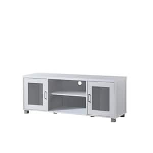 57 in. Wide White Entertainment Center Fits TV's up to 60 in.