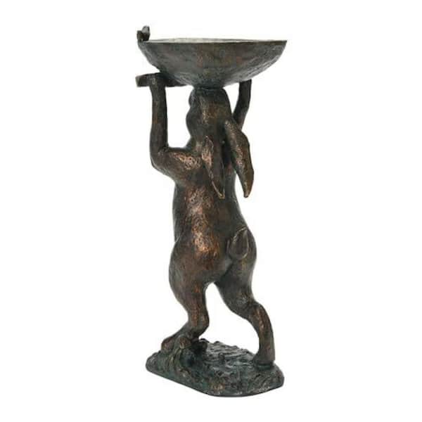 17 in. Bronze Resin Birdbath