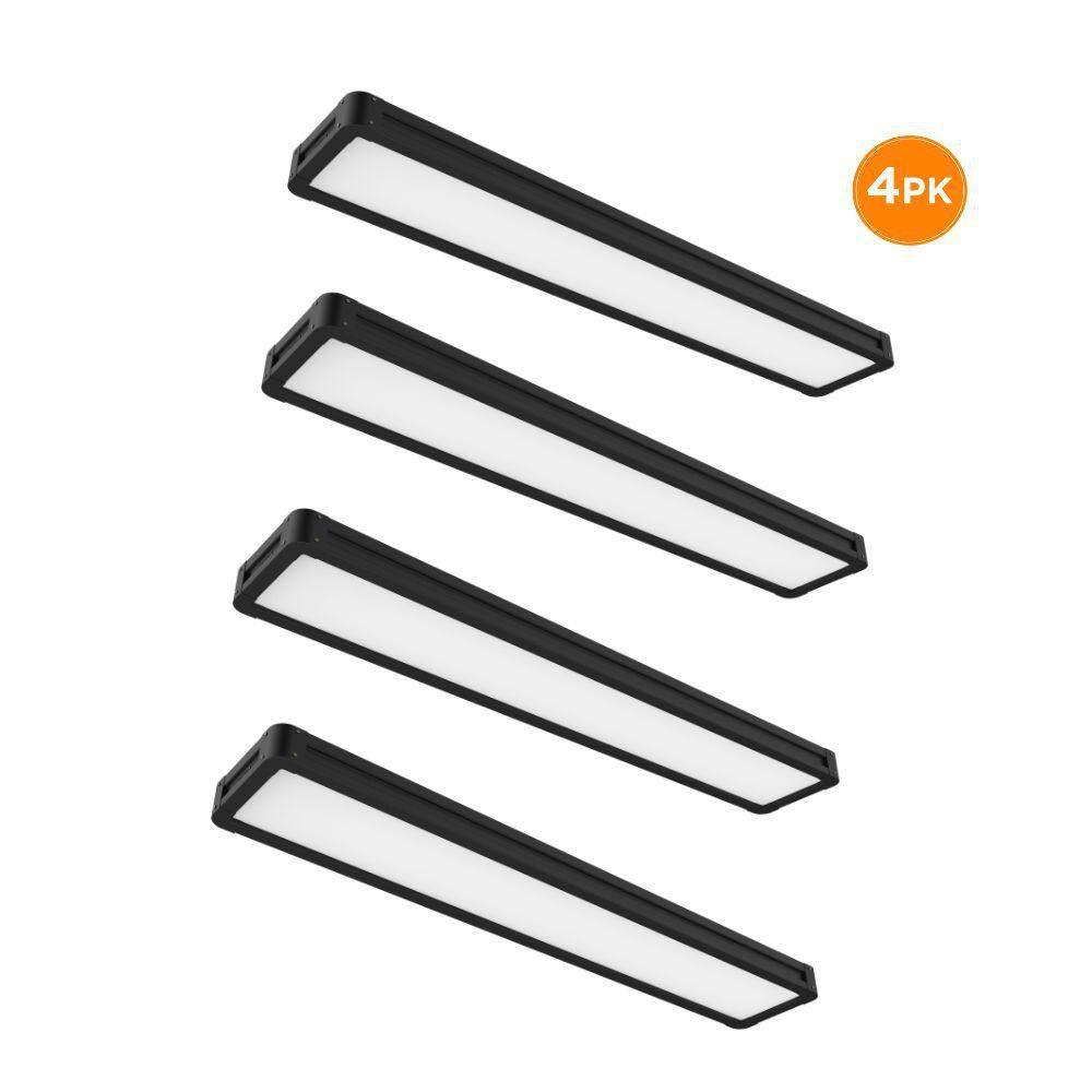 4-Pack REVOL 4 ft. x 8 in. LED Flush Mount, 3900LM, 50W, Selectable 3000K 4000K 5000K, Matte Black w/ Industrial Rivets price history on PriceWatchPro